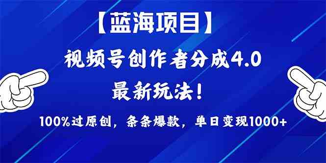 （9777期）2024蓝海项目视频号，最新方法， 100%过原创，条条爆款，单日变现1K+，…-创新Ovo