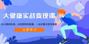 大健康实战变现课：从公域到私域，从短视频到直播，一站式解决变现难题-创新Ovo