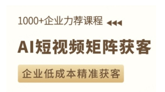 AI短视频矩阵获客实操课，企业低成本精准获客-创新Ovo