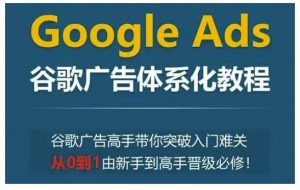 Google Ads谷歌广告体系化教程，谷歌广告高手带你突破入门难关，从0到1由新手到高手晋级必修-创新Ovo