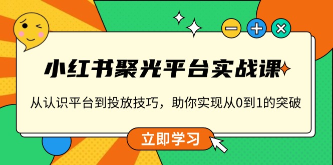 小红书 聚光平台实战课，从认识平台到投放技巧，助你实现从0到1的突破-创新Ovo