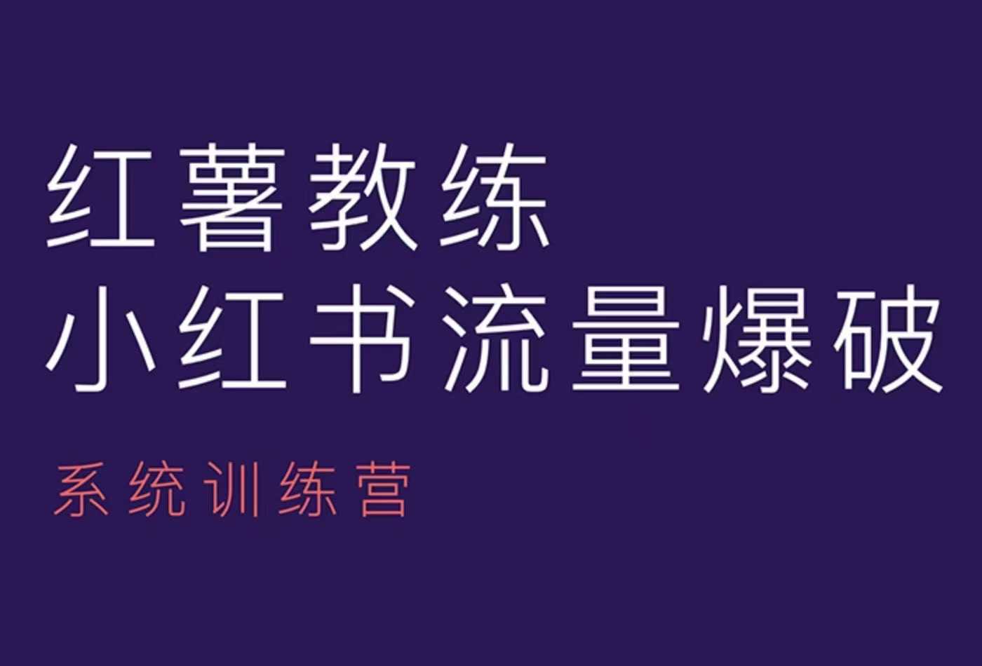 红薯教练-小红书内容运营课，小红书运营学习终点站-创新Ovo