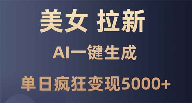 美女暴力拉新，通过AI一键生成，单日疯狂变现5000+，纯小白一学就会！-创新Ovo