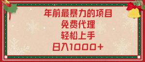 年前最暴力的项目，免费代理，轻松上手，日入1000+-创新Ovo