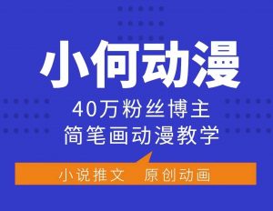 小何动漫简笔画动漫教学,40万粉丝博主课程,可做伙伴计划、分成计划、接广告等-创新Ovo