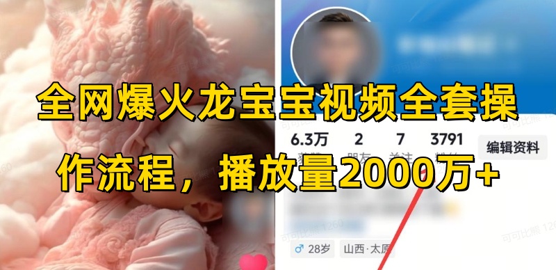 全网爆火龙宝宝视频全套操作流程，播放量2000万+-创新Ovo