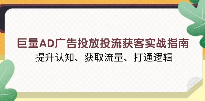 巨量AD广告投放投流获客实战指南，提升认知、获取流量、打通逻辑-创新Ovo