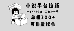 小说平台拉新，单机300+，两分钟一单4~10块，操作简单可批量。-创新Ovo