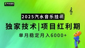 2025汽水音乐挂JI项目,独家最新技术,项目红利期稳定月入6000+-创新Ovo