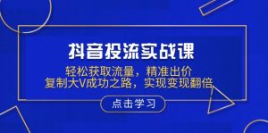 抖音投流实战课，轻松获取流量，精准出价，复制大V成功之路，实现变现翻倍-创新Ovo