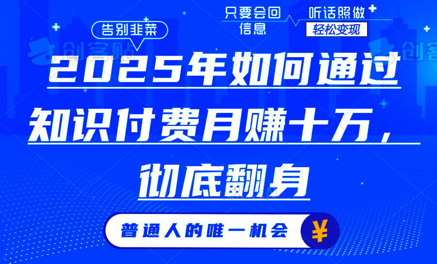 2025年如何通过知识付费月入十万，年入百万。。-创新Ovo