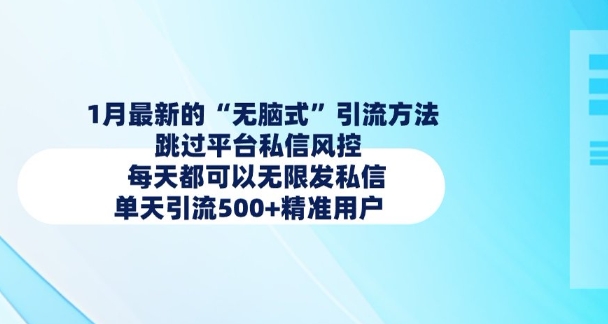 1月最新的无脑式引流方法，跳过平台私信风控，每天都可以无限发私信，单天引流500+精准用户-创新Ovo