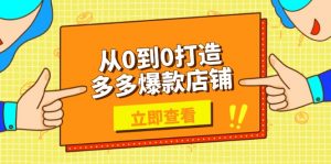从0到0打造多多爆款店铺,选品、上架、优化技巧,助力商家实现高效运营-创新Ovo