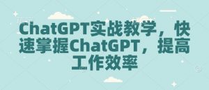 ChatGPT实战教学,快速掌握ChatGPT,提高工作效率-创新Ovo