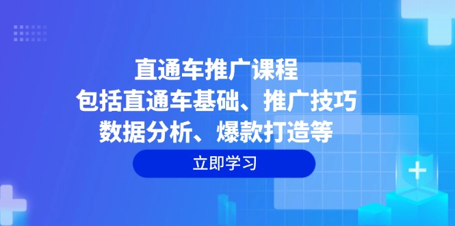直通车推广课程：包括直通车基础、推广技巧、数据分析、爆款打造等-创新Ovo
