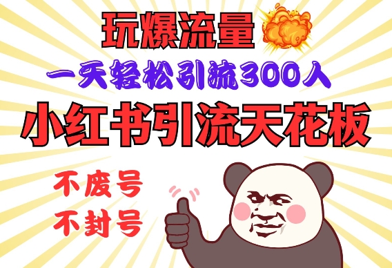 小红书引流天花板，玩爆流量，一天轻松引流300人，安全操作-创新Ovo