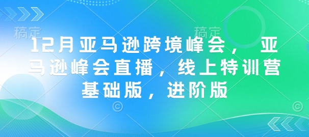 12月亚马逊跨境峰会， 亚马逊峰会直播，线上特训营基础版，进阶版-创新Ovo
