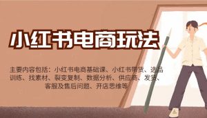 小红书电商玩法:带货/选品/找素材/裂变/数据分析/供应商/发货/售后/开店思维等-创新Ovo