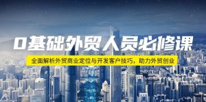 0基础外贸人员必修课:全面解析外贸商业定位与开发客户技巧,助力外贸创业-创新Ovo