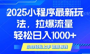 2025年小程序最新玩法，流量直接拉爆，单日稳定变现1000+-创新Ovo