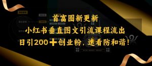 小红书垂直图文引流课程流出,日引200+创业粉,速看防和谐-创新Ovo