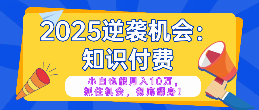 2025逆袭项目——知识付费，小白也能月入10万年入百万，抓住机会彻底翻…-创新Ovo