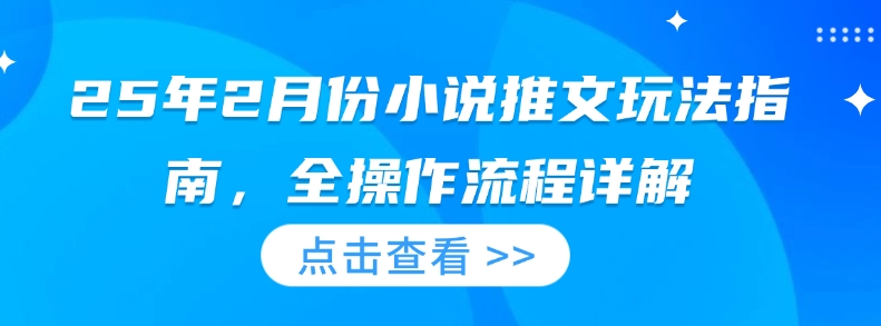 25年2月份小说推文玩法指南，全操作流程详解-创新Ovo