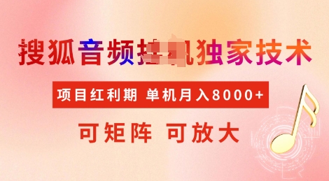 全网首发搜狐音频挂JI独家技术，项目红利期，可矩阵可放大，稳定月入8k【揭秘】-创新Ovo