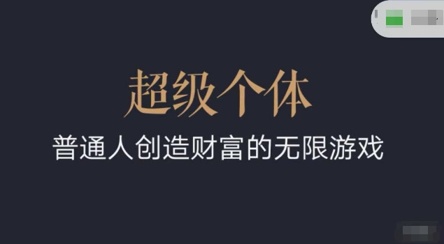 超级个体2024-2025翻盘指南，普通人创造财富的无限游戏-创新Ovo