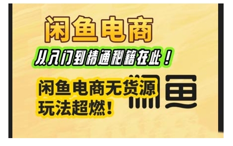 闲鱼电商实战课，从入门到精通秘籍在此，闲鱼电商无货源玩法超燃!-创新Ovo