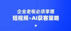 企业短视频AI获客霸屏流量课,6步短视频+AI突围法,3大霸屏抢客策略-创新Ovo
