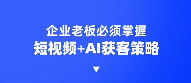 企业短视频AI获客霸屏流量课，6步短视频+AI突围法，3大霸屏抢客策略-创新Ovo