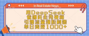 用DeepSeek做哪吒走秀视频，引爆流量涨粉利器，单日变现1k-创新Ovo