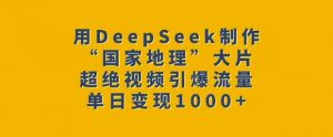 用DeepSeek制作“国家地理”大片，超绝视频引爆流量，单日变现多张-创新Ovo