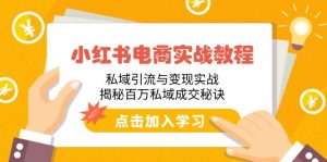 小红书电商实战教程:私域引流与变现实战,揭秘百万私域成交秘诀-创新Ovo