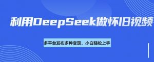 利用DeepSeek做怀旧视频，流量号多渠道变现能力强-创新Ovo