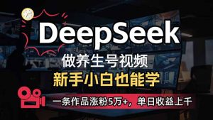 小白用DeepSeek做养生号,一条作品涨粉5万+,单日收益上千-创新Ovo