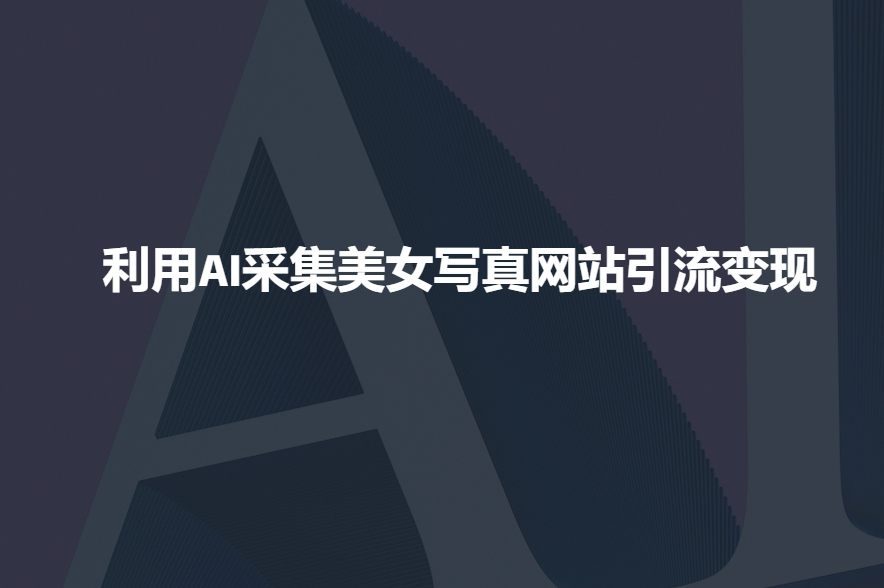 利用AI采集美女写真网站引流变现，引流嘎嘎的-创新Ovo
