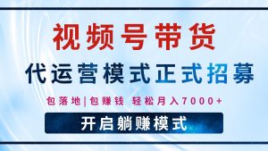 【视频号代运营】全程托管计划招募,躺赚模式,单月轻松变现7000+-创新Ovo