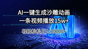AI一键生成沙雕动画一条视频播放15Wt轻轻松松月入30000+-创新Ovo