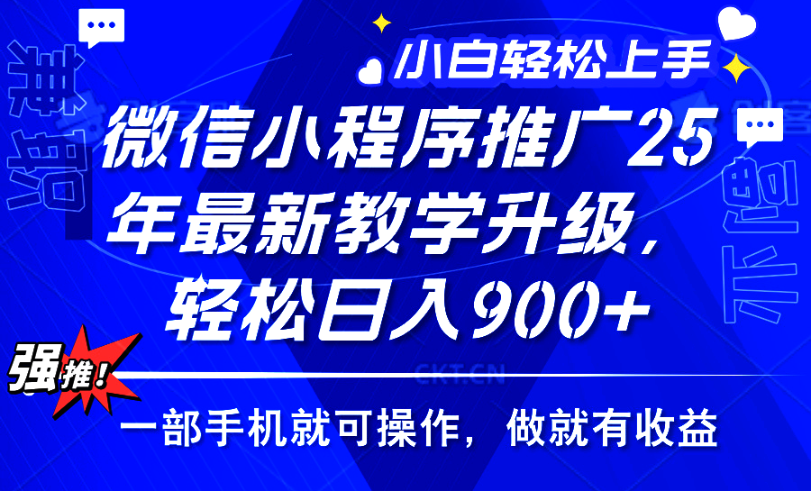 2025年微信小程序推广，最新教学升级，轻松日入900+，小白宝妈轻松上手…-创新Ovo