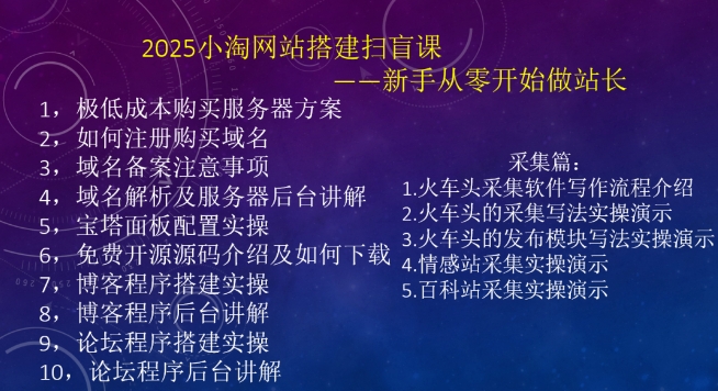 2025小淘网站搭建扫盲课，新手从零开始做站长-创新Ovo