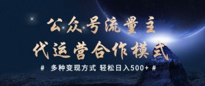 公众号流量主代运营  多种变现方式 轻松日入5张【揭秘】-创新Ovo