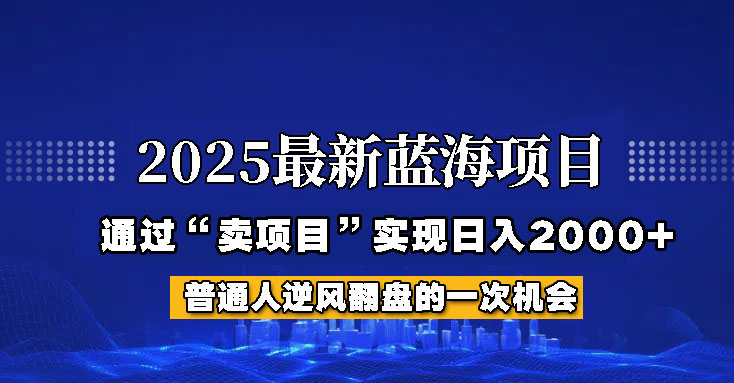 2025年蓝海项目，如何通过“网创项目”日入2000+-创新Ovo