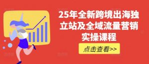 25年全新跨境出海独立站及全域流量营销实操课程,跨境电商独立站TIKTOK全域营销普货特货玩法大全-创新Ovo