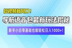 短视频新风口！导航语音包最新玩法揭秘，新手小白零基础也能轻松日入10...-创新Ovo
