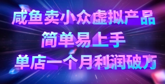 咸鱼卖小众虚拟产品，简单易上手，单店一个月利润破W-创新Ovo