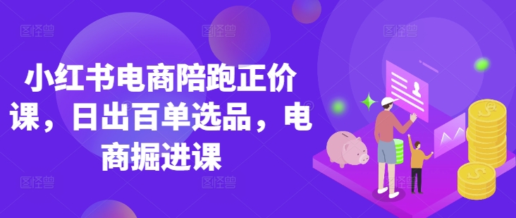 小红书电商陪跑正价课，小红书官方认证电商讲师教学，日出百单选品，电商掘进课-创新Ovo