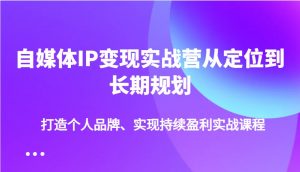 自媒体IP变现实战营从定位到长期规划,打造个人品牌、实现持续盈利实战课程-创新Ovo
