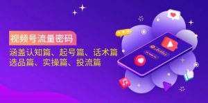 视频号流量密码:涵盖认知篇、起号篇、话术篇、选品篇、实操篇、投流篇-创新Ovo